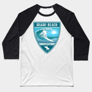 Surf Miami Beach Florida Baseball T-Shirt